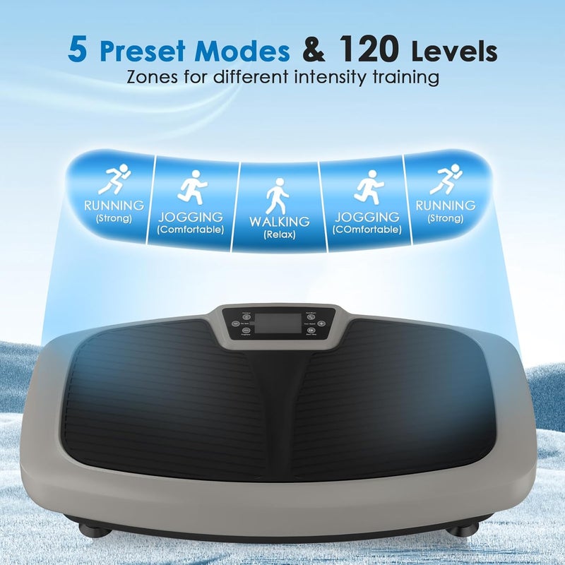 Natini Vibration Plate Exercise Machine - Whole Body Workout Vibration Platform Lymphatic Drainage Machine for Weight Loss Home Fitness with Resistance Bands Remote - Image 5